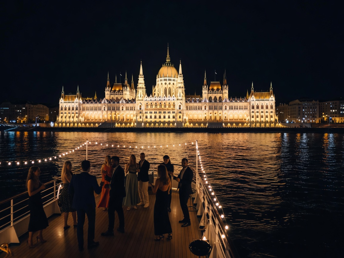 Budapest Danube River Party Cruise with Night Parliament View