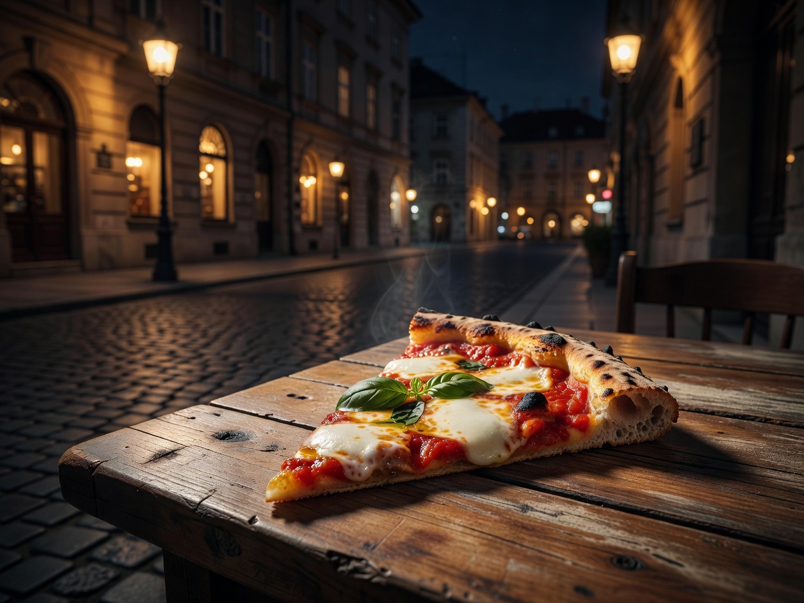 Fresh Neapolitan Artisan Pizza Slice Late Night Budapest