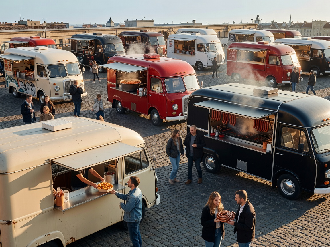 Street Food Karavan Food Truck Yard Budapest