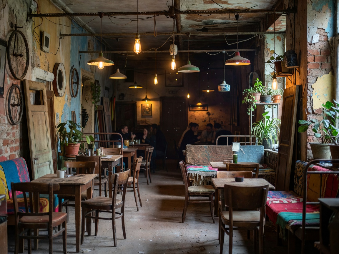 Szimpla Kert Budapest Ruin Bar Interior Atmosphere