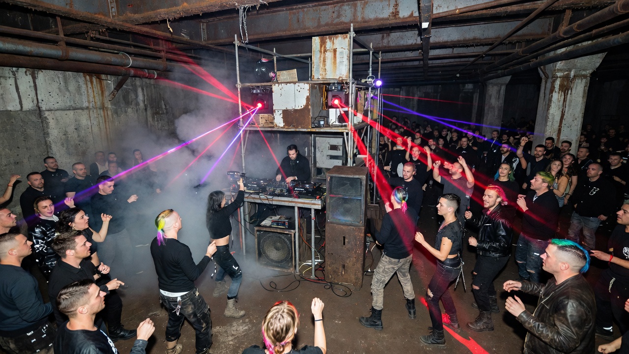 Underground Industrial Techno Rave Party in Budapest